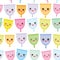 Seamless pattern Kawaii menstrual cup is a feminine hygiene product made of flexible medical grade silicone and shaped like a bell