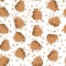 Seamless pattern with kawaii poop on white background. Cartoon poo, feces icons. Shit patterns, evil turd. Vector