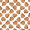 Seamless pattern with kawaii poop on white background. Cartoon poo, feces icons. Shit patterns, evil turd. Vector