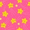 Seamless pattern with kawaii stars