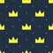 Seamless pattern for kids. Repeated print with crowns and polka dots.