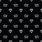 Seamless pattern king and queen crown and diamond outline on black background. Royal crown and brilliant on pattern