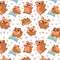 Seamless pattern with kit collection vector illustration cute cartoon hamsters kawaii chibi style