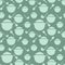 Seamless pattern of kitchen utensils, pots, ladles . Background for Cutlery. Vector Flat style of printing