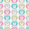 Seamless pattern with kitty faces