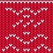 Seamless pattern knitted texture, repeating ornament red and white colors