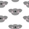 Seamless pattern. Koala bear face icon. Cute cartoon funny baby character. Kawaii animal. Pink cheek. Kids childish texture for