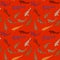 Seamless pattern Koi carp nishikigoi literally brocaded carp. Brown orange yellow Common carp that are kept in outdoor koi ponds