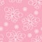 Seamless pattern with lace butterflies and flowers. Pink girly background.