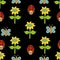 Seamless pattern with ladybird.