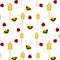 Seamless pattern of ladybugs and butterflies