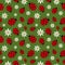 Seamless pattern of ladybugs and daisies green