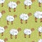 Seamless pattern with lambs on a green meadow. EPS,JPG.