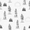 Seamless pattern. Landscape with pine trees