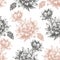 Seamless pattern with large flowers on a white background