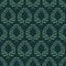 Seamless pattern with laurel branches on a blue background