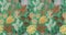 Seamless pattern leaf graphics wooden texture surface with tropical leaves.