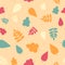 Seamless pattern with leaves. Abstract autumn wallpaper.