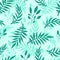 Seamless pattern with leaves hand drawn style vector illustration nature design floral summer plant textile.