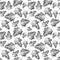 Seamless pattern with leaves imprints