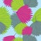 Seamless pattern with leaves inspired by tropical botany in colorfull shades