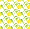 Seamless pattern with lemon branches