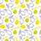 Seamless pattern with lemon fruits