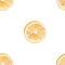 Seamless pattern lemon slices with bone. Isolated.