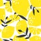 Seamless pattern with lemons, leaves
