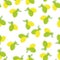 Seamless pattern of lemons and limes citrus fruits on a white background. Vector with swatch