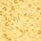 Seamless pattern with leopard face. Yellow orange leopard print. Vector illustration of wild animal. Background with spots,