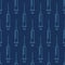 Seamless pattern of light blue medical syringes, isolated on blue background