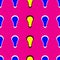 Seamless pattern of light bulbs with different lamp