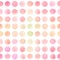 Seamless pattern with light red, pink and yellow watercolor round brush strokes