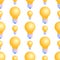 Seamless Pattern of Lightbulbs on White Background