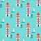 Seamless pattern with lighthouse, ship and anchor