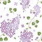 Seamless pattern with lilac flowers. Floral backgorund