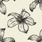 Seamless pattern with lilies . Vector freehand drawing