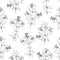 Seamless Pattern of lily flowers. Floral background with blooming lilies isolated on white background. Seamless pattern