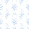 Seamless pattern with Lily of the valley and Forget me not flowers