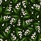 Seamless pattern with lily of the valley and snowdrop flowers. Vector illustration.