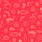 Seamless pattern with line icons of japanese food