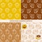 Seamless pattern with linear coffee icons.