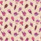 Seamless pattern with linear ice cream