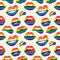 Seamless pattern with lips Lgbt pride sign in vector format.