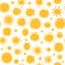 Seamless pattern with little cartoon suns. Vector illustration