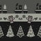 Seamless Pattern. Little Christmas train carrying the Christmas tree. Cute cuddly bear.