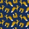 Seamless pattern with little cute squirrels. Winter background design for Christmas, new year, festive products. Best for wrapping