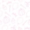 Seamless pattern for a little princess. white background. Hand drawing. Vector illustration