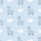 Seamless pattern with llamas alpacas and clouds. Vector illustration.